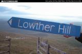 View over Throw Rig, Lowther Hills ski club hut and nursery slopes on Whiteside, the Southern Upland Way walking route, and the village of Wanlockhead.